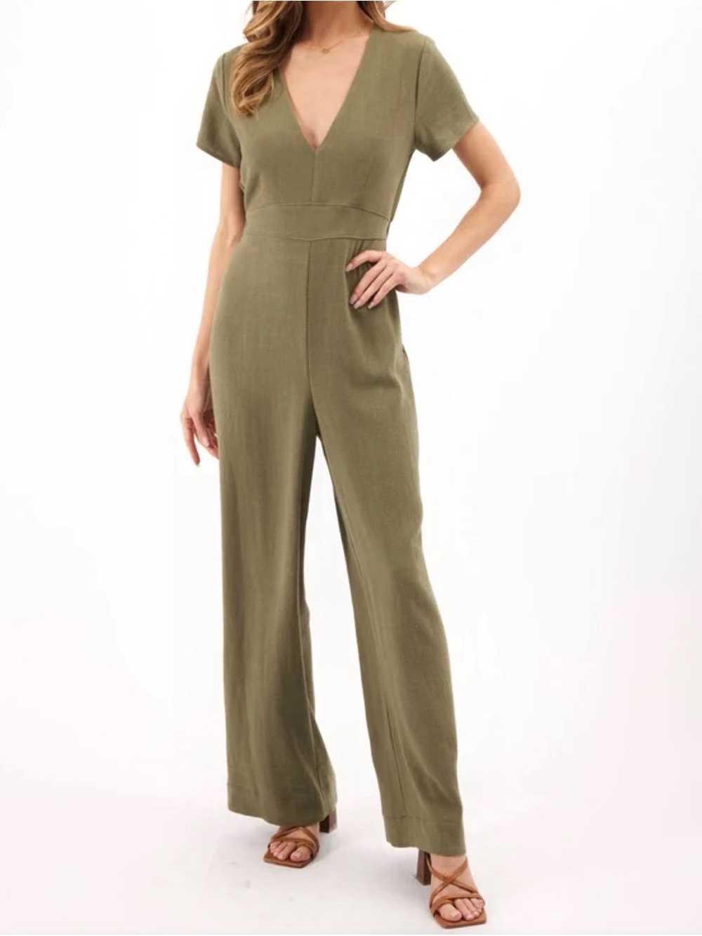 NWT Kylie Paige Farrah Jumpsuit Size Small Color Army